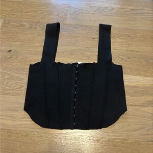 Zara hook and eye corset tank top black going out size medium